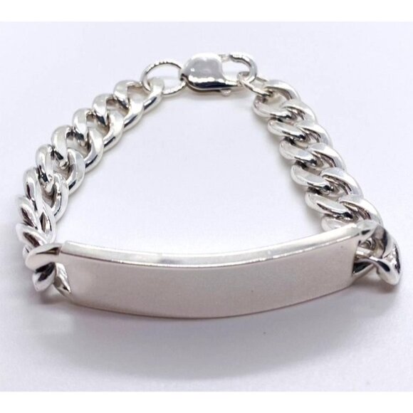 Tiffany & Co Sterling Silver 925 Curb Link ID Plate 8.25
